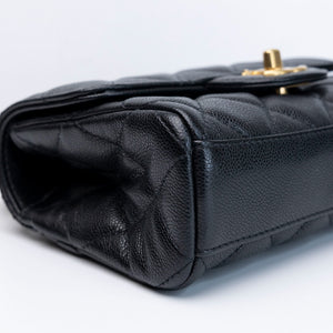 CHANEL 25P MINI FLAP BAG BLACK CAVIAR LEATHER GHW (MICROCHIP)