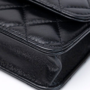 CHANEL DYNASTY FLAP PHONE HOLDER BLACK LAMBSKIN GHW