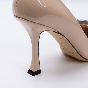 JIMMY CHOO BELINDA PUMP 90 PAT MACARON PATENT LEATHER SIZE 37