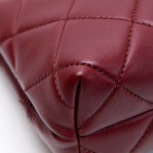 CHANEL MINI SHOPPING TOTE DARK BURGUNDY LAMBSKIN GHW (MICROCHIP)