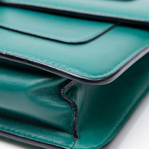 BVLGARI SERPENTI FOREVER WALLET ON CHAIN CALFSKIN GREEN LGHW