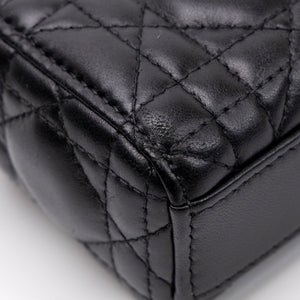 CHRISTIAN DIOR D-JOY MICRO BAG BLACK LAMBSKIN LEATHER LGHW