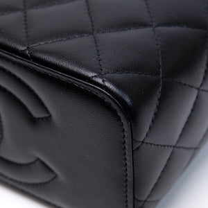 CHANEL 23P VANITY TOP HANDLE LAMBSKIN LEATHER BLACK BAG