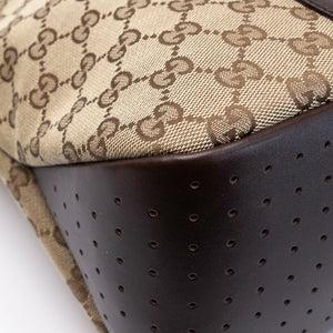 GUCCI GG CANVAS TOTE BAG BEIGE GHW