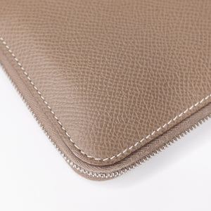 HERMES SILK IN COMPACT WALLET EPSOM ETOUPE GHW STAMP Y