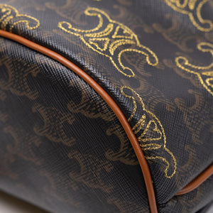 CELINE MINI BACKPACK FOLCO TRIOMPHE CANVAS / CALFSKIN BLACK GHW