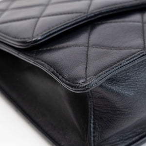 CHANEL CC GOLDEN CLASS FLAP BAG BLACK LAMBSKIN GHW