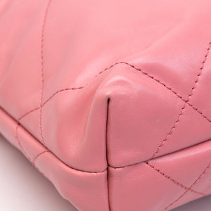 CHANEL MINI 22 BAG SHINY CALFSKIN PINK SHW (MICROCHIP)