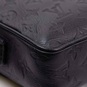 LOUIS VUITTON GETAWAY MESSENGER  BLACK MONOGRAM SHADOW LEATHER BLACK HARDWARE