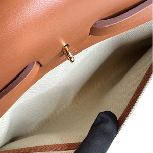 HERMES HERBAG ZIP 31 BAG CANVAS/HUNTER BENTON/FAUVE GHW STAMP B