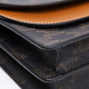 CELINE DOUBLE FLAP TRIOMPHE CANVAS WALLET ON STRAP GHW
