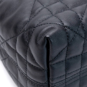 CHRISTIAN DIOR TOUJOURS VERTICAL NANO TOTE BAG BLACK CALFSKIN LGHW