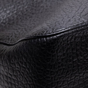 BURBERRY SMALL LEDBURY HOBO SATCHEL BLACK GRAINED CALFSKIN LEATHER GHW