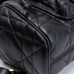 CHRISTIAN DIOR SMALL DIOR CARO BACKPACK BLACK MACROCANNAGE LAMBSKIN GHW