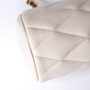 SAINT LAURENT SADE TUBE SHOULDER BAG MINI WHITE GHW