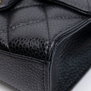 CHANEL 26C MINI FLAP BAG BLACK CAVIAR GHW (MICROCHIP)