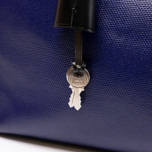 HERMES HERBAG 31 ZIP BAG TOLIE H BERLINE CANVAS / VACHE HUNTER BLUE ENCRE / BLACK SHW STAMP C