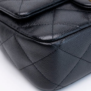 CHANEL COCO LOVE FLAP BAG BLACK CAVIAR GHW (MICROCHIP)