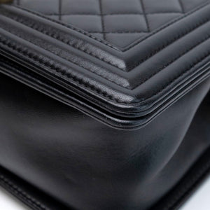 CHANEL MEDIUM LEBOY BLACK CALFSKIN LEATHER GHW
