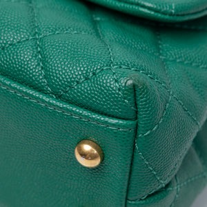 CHANEL SMALL COCO HANDLE CAVIAR GREEN LGHW