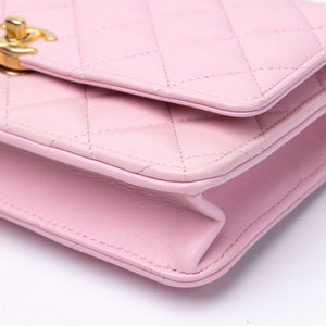 CHANEL 24S TOP HANDLE WALLET ON CHAIN PINK LAMBSKIN GHW