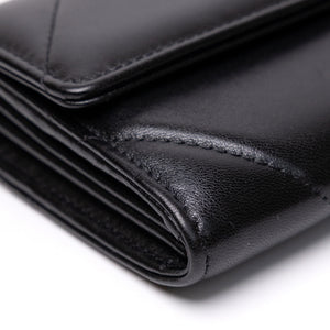 CHANEL 19 LONG FLAP WALLET BLACK LAMBSKIN LEATHER GHW (MICROCHIP)