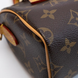 LOUIS VUITTON NANO SPEEDY MONOGRAM CANVAS GHW (MICROCHIP)