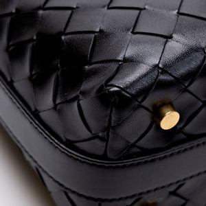 BOTTEGA VENERA MINI WALLACE SHOULDER BAG CALFSKIN BLACK GHW