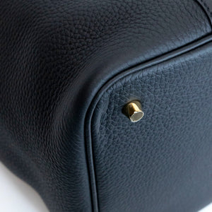 HERMES PICOTIN 22 CLEMENCE BLACK GHW STAMP K