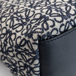 LOEWE CUBI ANAGRAM BAG JACQUARD CANVAS NAVY / BLACK GHW