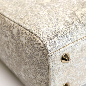 CHRISTIAN DIOR AROUND THE WORLD SMALL MY ABCDIOR LADY DIOR TOTE BAG WHITE GOLD CALFSKIN GHW