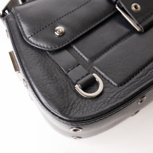 CHRISTIAN DIOR VINTAGE PUNK SHOULDER BAG BLACK SHW