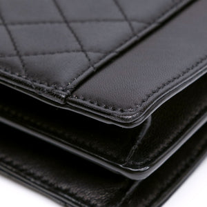 SAINT LAURENT GABY QUILTED SATCHEL BAG BLACK LAMBSKIN LEATHER GHW