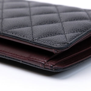 CHANEL LONG WALLET BLACK CAVIAR LEATHER GHW