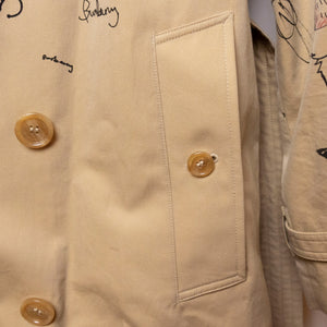 BURBERRY SKETCH PRINT TRENCH COAT BROWN / MULTICOLOURED