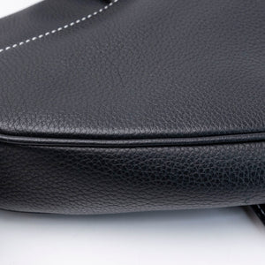 CHRISTIAN DIOR SADDLE BAG BLACK GRAINED CALFSKIN SHW