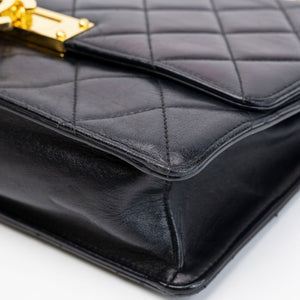 CHANEL CC GOLDEN CLASS FLAP BAG BLACK LAMBSKIN GHW