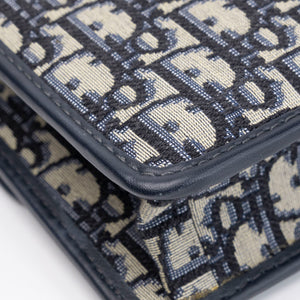 CHRISTIAN DIOR 30 MONTAIGNE BAG BLUE OBLIQUE JACQUARD GHW
