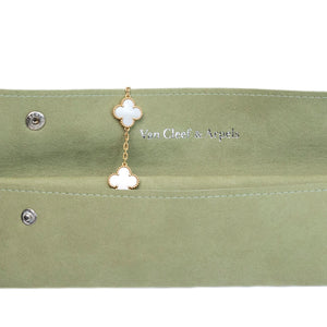 VAN CLEEF & ARPELS VINTAGE ALHAMBRA BRACELET , 5 MOTIFS , 18K YELLOW GOLD , MOTHER OF PEARL