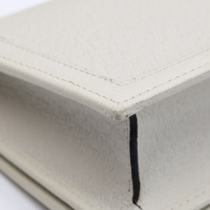 GUCCI DIANA MINI BAG WITH BAMBOO WHITE LEATHER GHW