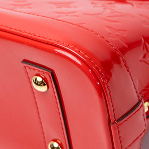 LOUIS VUITTON ALMA BB MONOGRAM PATENT RED GHW