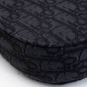 CHRISTIAN DIOR SADDLE SMALL MESSENGER BAG BLACK OBLIQUE JACQUARD / GRAINED CALFSKIN MULTICOLOUR HARDWARE