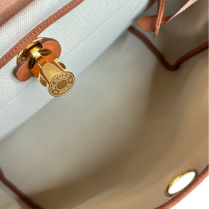 HERMES HERBAG ZIP 31 BAG CANVAS/HUNTER BENTON/FAUVE GHW STAMP B
