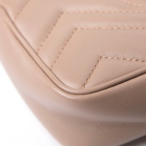 GUCCI MARMONT SMALL SHOULDER BAG BEIGE LEATHER GHW