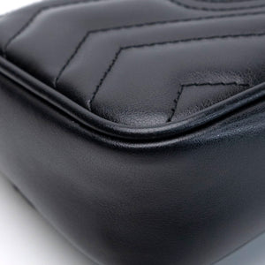 GUCCI GG MARMONT SUPER MINI BLACK GHW