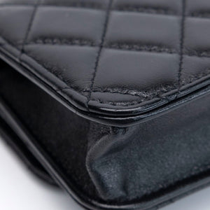 CHANEL DYNASTY FLAP PHONE HOLDER BLACK LAMBSKIN GHW