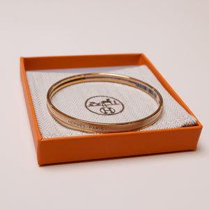 HERMES UNI BANGLE MARRON GLACE GHW