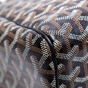 GOYARD ROUETTE TOTE BAG GOYARDINE CANVAS/CALFSKIN LEATHER BLACK SHW