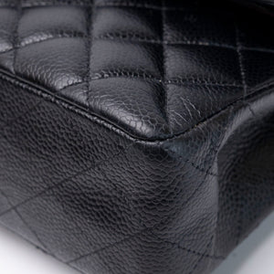 CHANEL SMALL CLASSIC DOUBLE FLAP BAG BLACK CAVIAR GHW