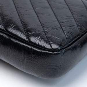 SAINT LAURENT COLLEGE SHOULDER BAG BLACK CALFSKIN LEATHER GHW